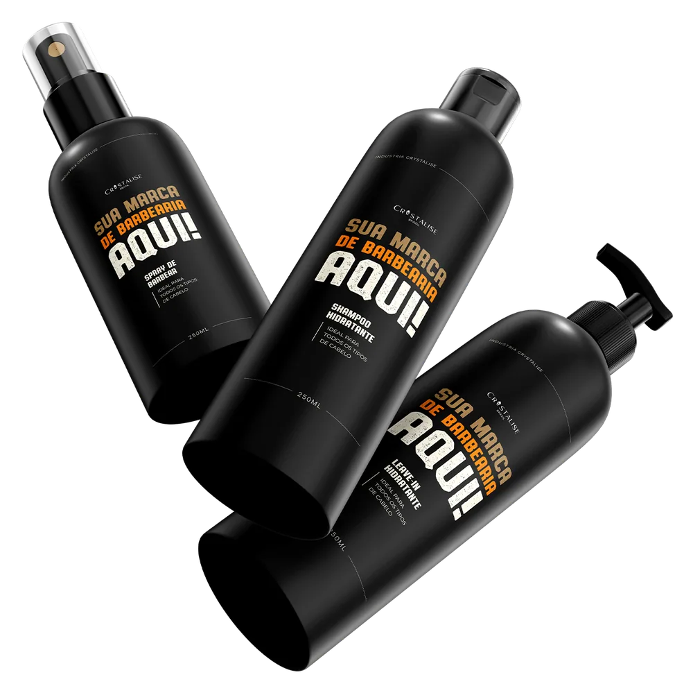 Linha Barbearia — cosméticos com marca própria da Crystalise Indústria